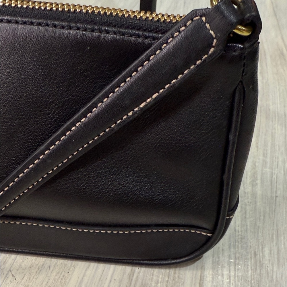 Coach Black Leatherwear Shoulder Bag with Gold Accents-NWOT - Picture 4 of 16